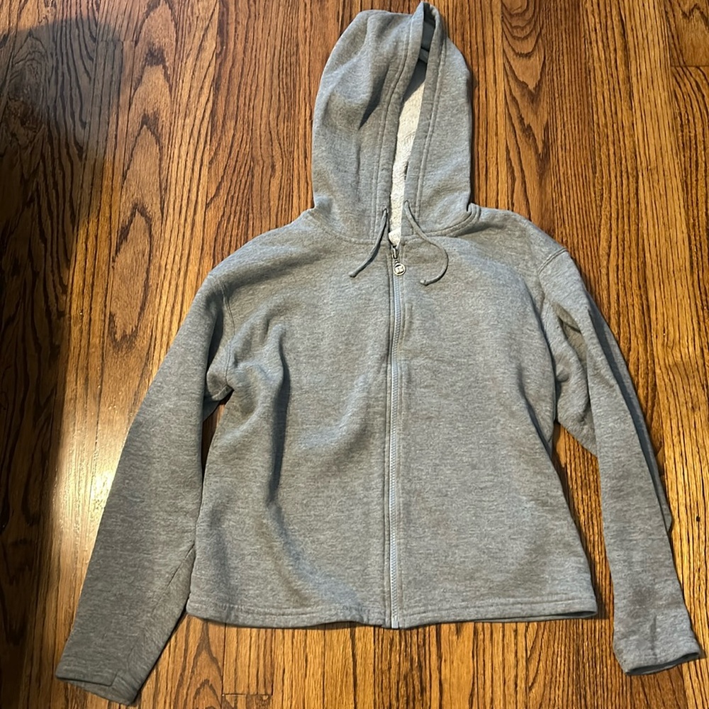 Zip up gray hoodie
